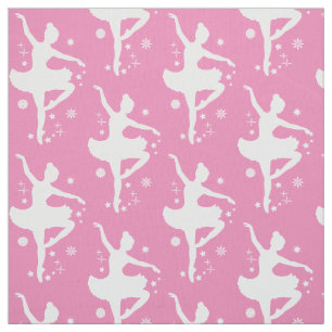 Ballerina in Silhouette in the Snow Fabric