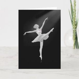 Ballerina in Silver and Black Customisable Card