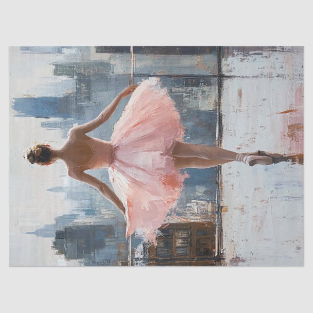 Ballerina in the City Impressionist Decoupage Tissue Paper (Front)