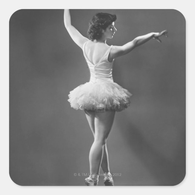 Ballerina in Tutu Square Sticker (Front)