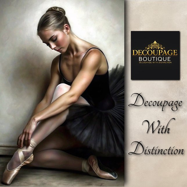 Ballerina in Vintage Cream Watercolor Decoupage Tissue Paper (Vintage Cream Watercolor Ballerina Decoupage)