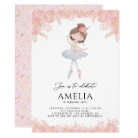 Ballerina in White Dress Floral Birthday