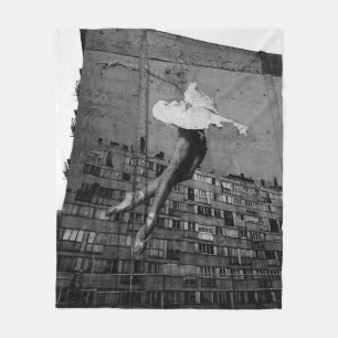 BALLERINA IN WHITE DRESS MURAL FLEECE BLANKET