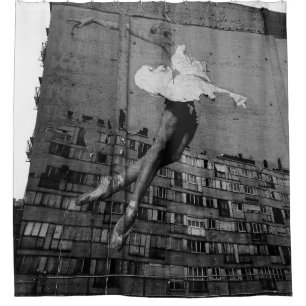 BALLERINA IN WHITE DRESS MURAL SHOWER CURTAIN