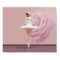 Ballerina in White with Pink Rose