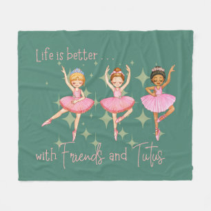 Ballerina inspirational friendship message fleece blanket