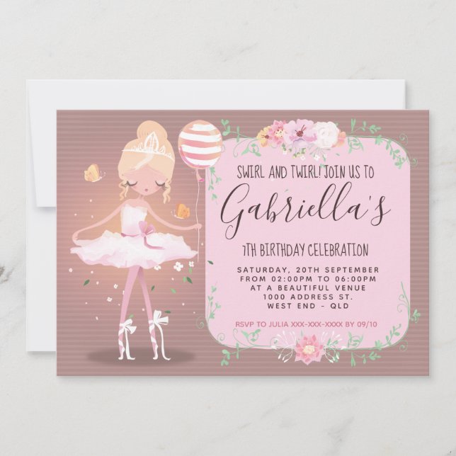 Ballerina Invitation (Front)