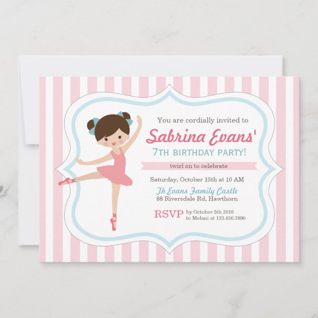 Ballerina Invitation / Ballet Invitation (Front)