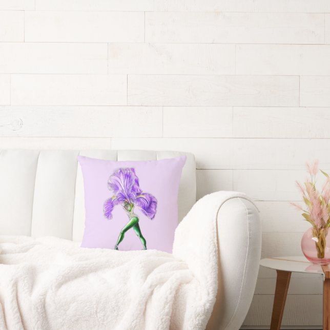 Ballerina Iris Flower Ballet Dancer Pillow (Couch)
