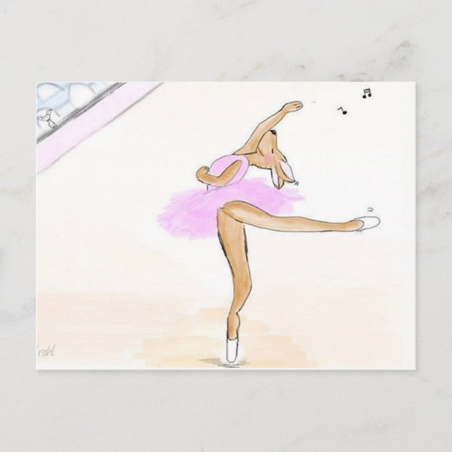 Ballerina Kängaru Tanzen liebe postkarte Postcard (Front)