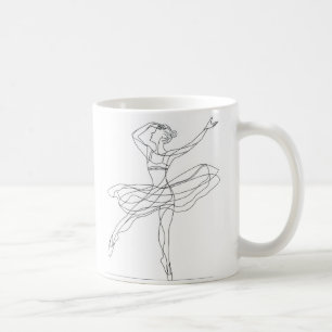 Ballerina Line Art Coffee Mug