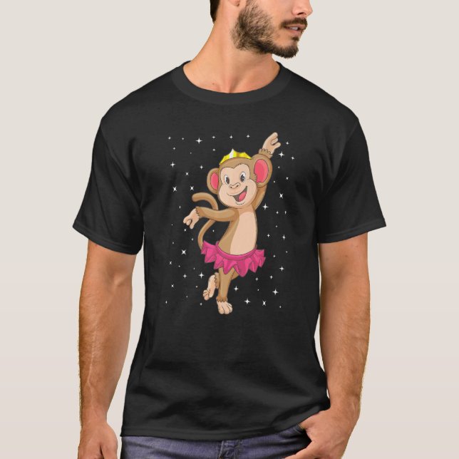 Ballerina Monkey Ballet Dancer Kids Girls Ballerin T-Shirt (Front)
