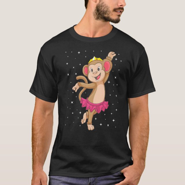 Ballerina Monkey Ballet Dancer Kids Girls Ballerin T-Shirt (Front)
