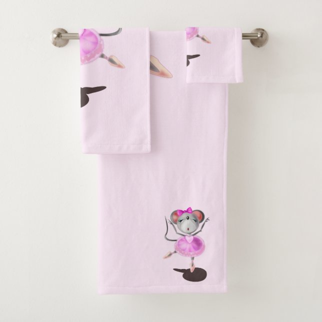 Ballerina Mouse Bath Towels (Insitu)