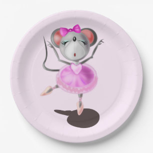 Ballerina Mouse Funny Paper Plates Ballet Dancer