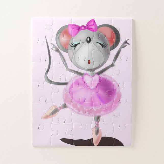 Ballerina Mouse Jigsaw Puzzle - Your Colour - Text (Vertical)