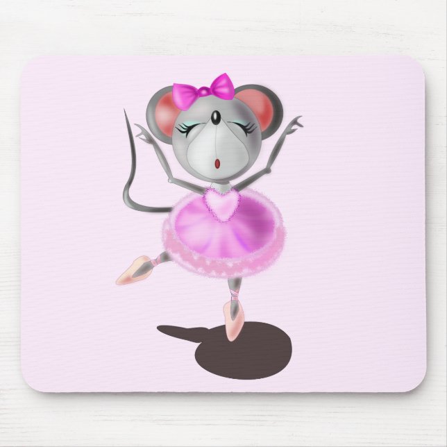 Ballerina Mouse Mouse Pad - Ballet Dancer - Pink (Front)