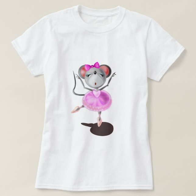 Ballerina Mouse T-Shirt Ballet Dancer (Design Front)