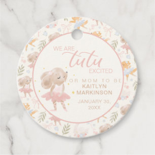 Ballerina Mouse Tutu Excited Baby Shower Favour Tags