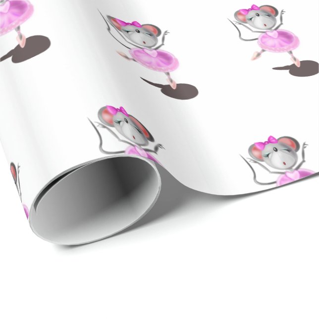 Ballerina Mouse Wrapping Paper Happy Ballet Dancer (Roll Corner)