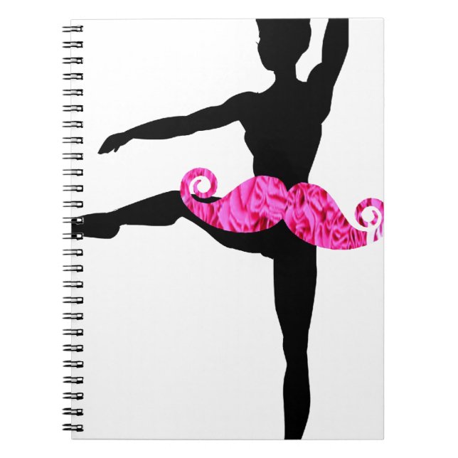 Ballerina Moustache Notebook (Front)