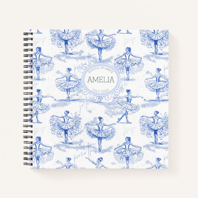 Ballerina Moves Pattern Blue ID738 Notebook (Front)