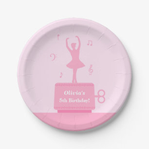 Ballerina Music Box Girl Birthday Party Supplies Paper Plate