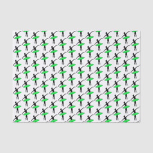 Ballerina Neon Ballet Dancer Silhouette Green Tissue Paper