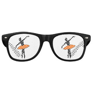Ballerina Neon Ballet Dancer Silhouette Orange Retro Sunglasses
