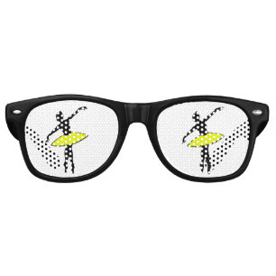 Ballerina Neon Ballet Dancer Silhouette Yellow Retro Sunglasses