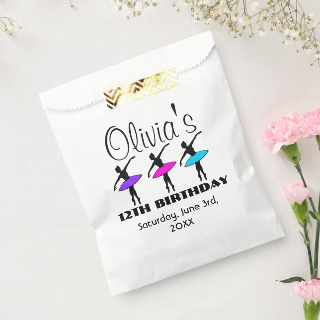 Ballerina Neon Ballet Dancers Dance Birthday Party Favour Bag (Sealed)