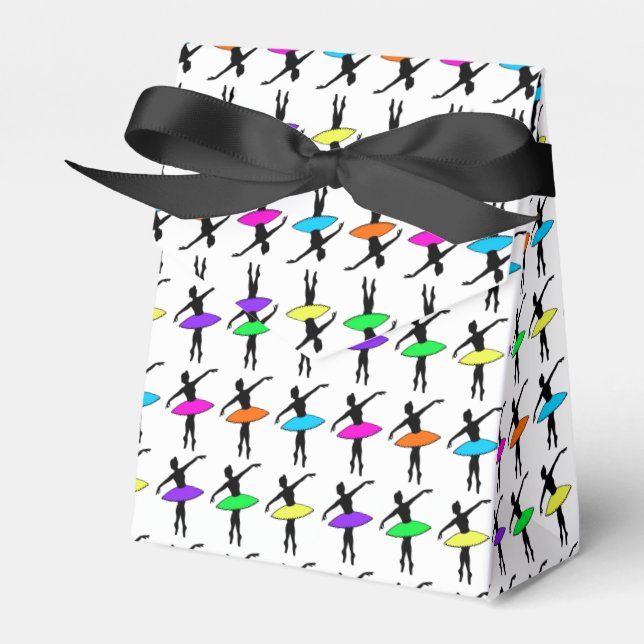 Ballerina Neon Ballet Dancers Dance Birthday Party Favour Box (Front Side)