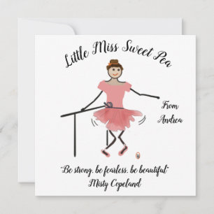 Ballerina Note Card w Little Miss Sweet Pea