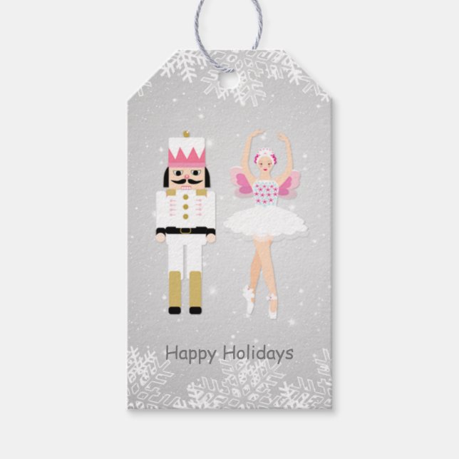 Ballerina & Nutckraker Christmas Gift tag (Front)