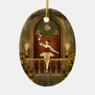 Ballerina Nutcracker Personlized Oval Ornament
