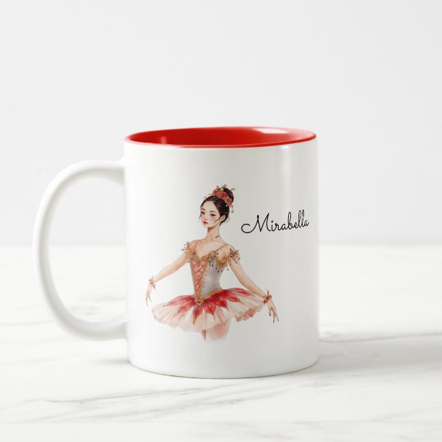 Ballerina Nutcracker Two-Tone Coffee Mug (Left)