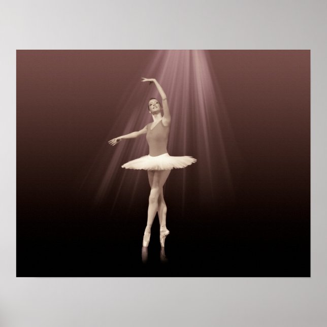 Ballerina On Pointe in Russet Tint Poster (Front)