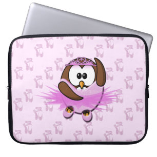 Ballerina owl - glitter laptop sleeve