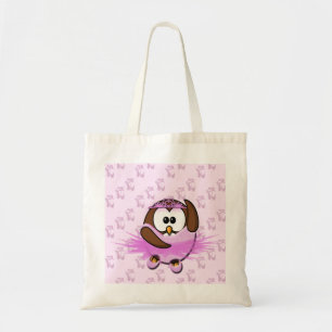 Ballerina owl - glitter tote bag