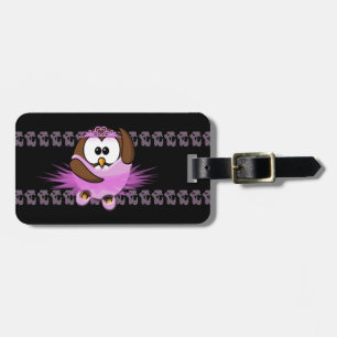 ballerina owl luggage tag