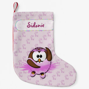 ballerina owl small christmas stocking