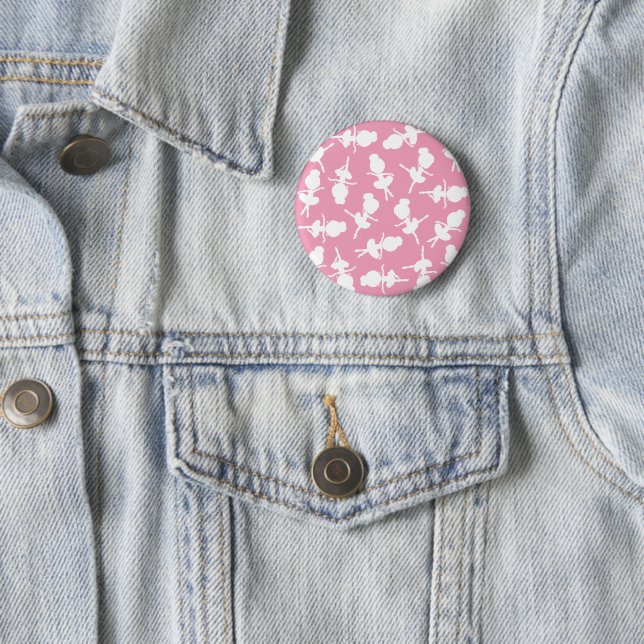Ballerina Pattern, Ballet Girls, Ballet Dance 6 Cm Round Badge (In Situ)