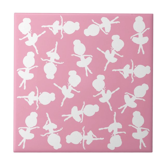 Ballerina Pattern, Ballet Girls, Ballet Dance Ceramic Tile (Front)