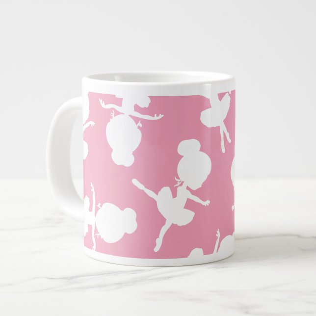 Ballerina Pattern, Ballet Girls, Ballet Dance Large Coffee Mug (Front Left)