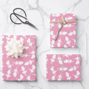 Ballerina Pattern, Ballet Girls, Ballet Dance Wrapping Paper Sheet