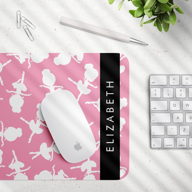 Ballerina Pattern, Ballet Girls, Dance, Your Name Mouse Pad (Creator Uploaded)