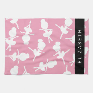 Ballerina Pattern, Ballet Girls, Dance, Your Name Tea Towel