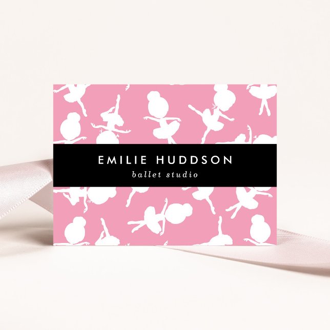Ballerina Pattern, Ballet Teacher, Dance Studio Business Card (Creator Uploaded)