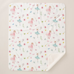 Ballerina Pattern  Sherpa Blanket