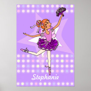 Ballerina peach - red hair girl "your name" poster